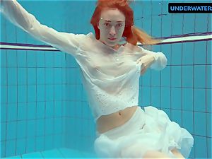 red-haired Diana red-hot and super-naughty in a white sundress